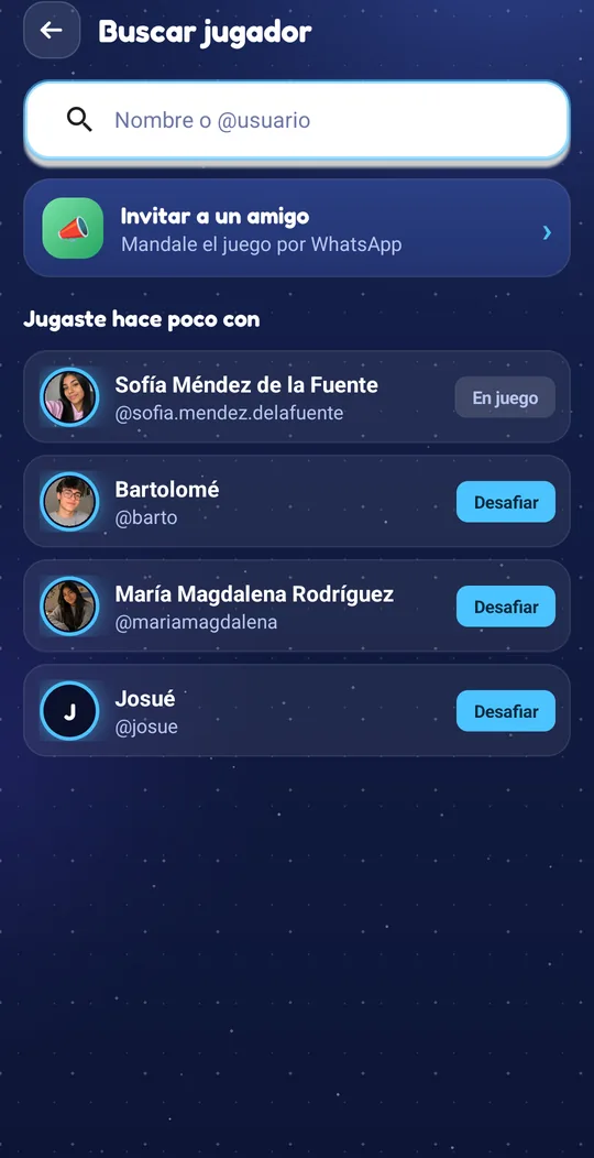 Buscar a quién desafiar